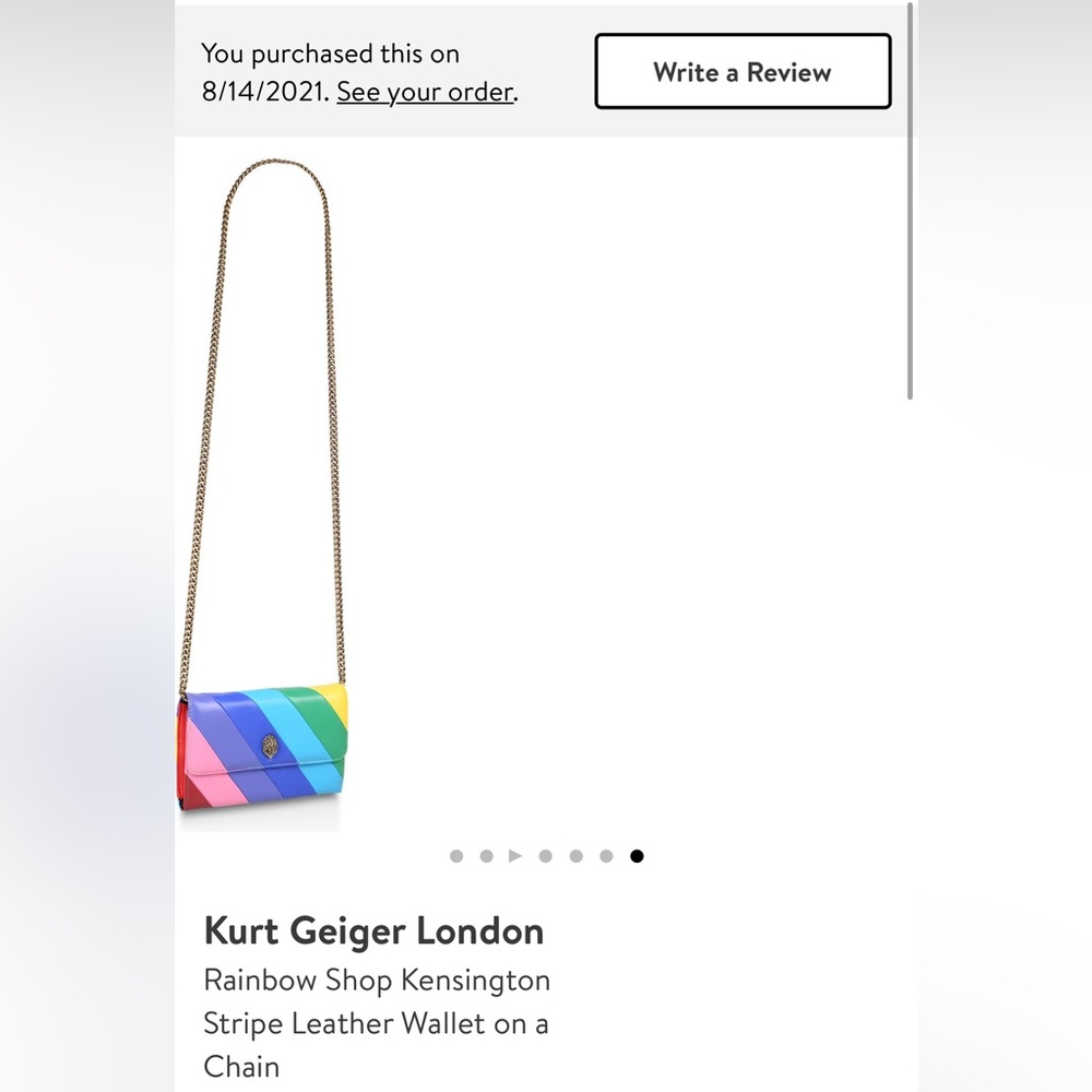 Kurt Geiger London
Rainbow Shop Kensington
Stripe Leather Wallet on a Chain